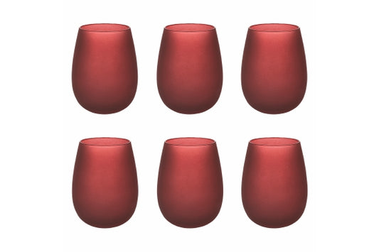 HAPPY HOUR SET6 GLASSES 600ML FROSTED BURGUNDY - 5923512