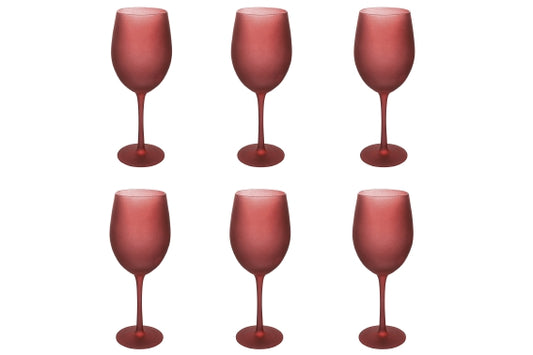 HAPPY HOUR SET6 GOBLETS 650ML FROSTED BURGUNDY - 5923513