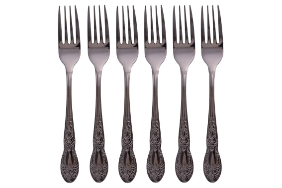 WONDERLAND SET 6 FORKS 18/10 BLACK SHINY - 5923704
