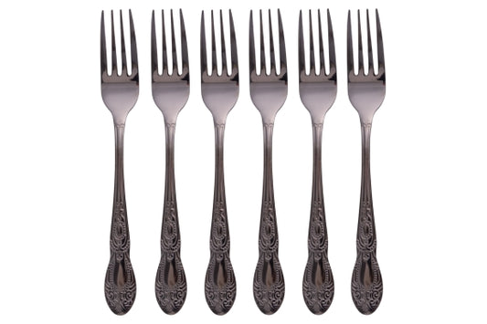 WONDERLAND SET 6 FORKS 18/10 BLACK SHINY - 5923704