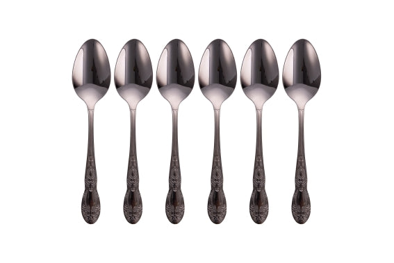 WONDERLAND SET 6 SPOONS 18/10 BLACK SHINY - 5923705