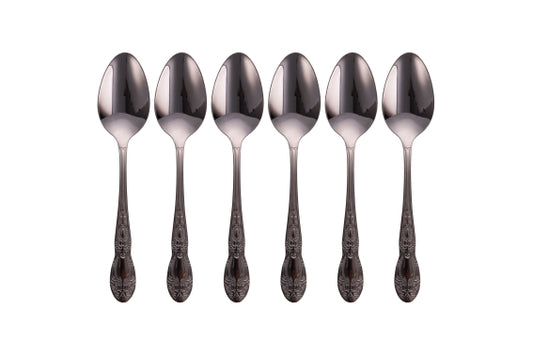 WONDERLAND SET 6 SPOONS 18/10 BLACK SHINY - 5923705
