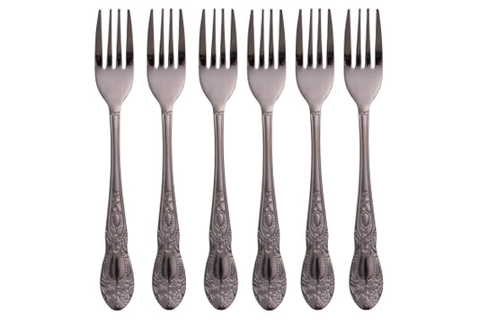 WONDERLAND SET 6 FORKS 18/10 BLACK SHINY - 5923706
