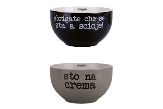 SPQERE SET 2 ICE CREAM BOWLS BLACK/GREY - 5923754