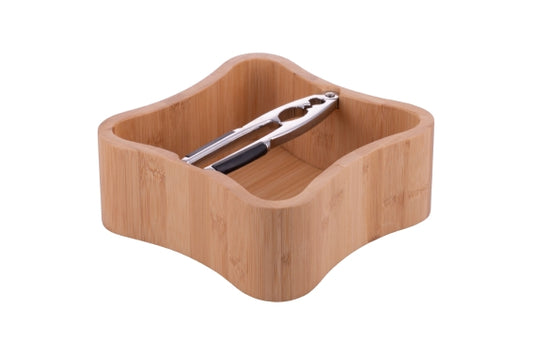 WOODY BAMBOO WALNUT BOWL 20x20 W/NUTCRACKER - 5924519