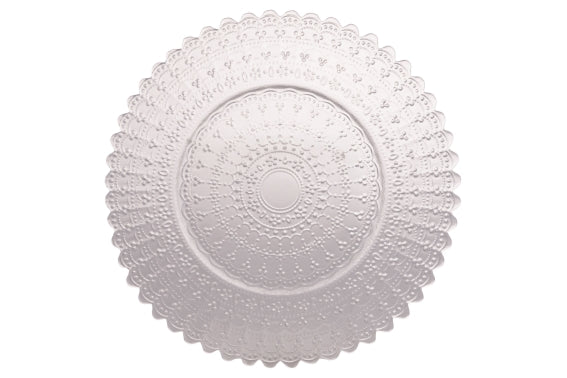 TRANSPARENT BAROQUE GLASS UNDERPLATE 33CM - 5924951