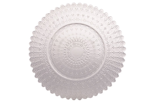 TRANSPARENT BAROQUE GLASS UNDERPLATE 33CM - 5924951