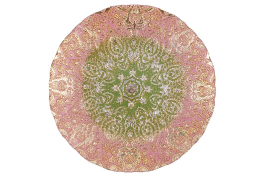 GOLD GREEN BAROQUE GLASS UNDERPLATE 33CM - 5924952