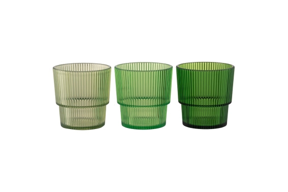 UNICO GLASS PS 300ML SH GREEN 3ASS - 5925000