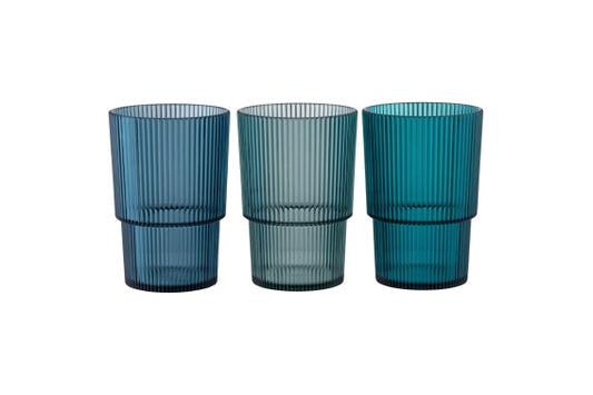 UNIQUE GLASS PS 420ML SH BLUE 3ASS - 5925003