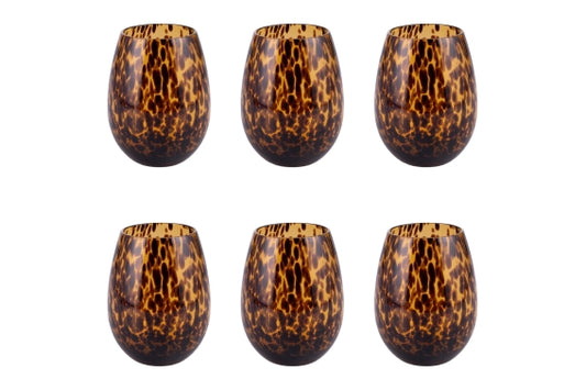 JAMILA SET OF 6 560ML AMBER WATER GLASSES - 5925099