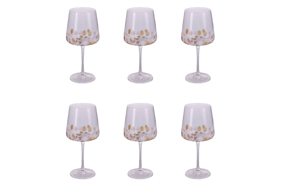 LILIA GOLD SET OF 6 RED WINE GOBLETS 630ML - 5925105