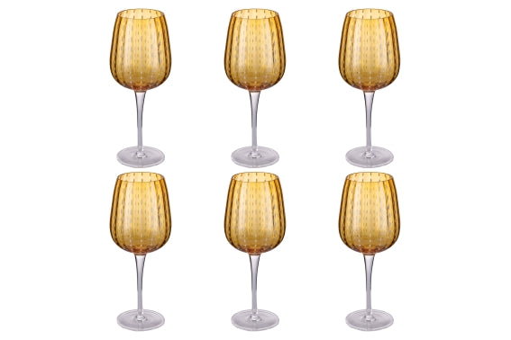 SHIRAZ SET OF 6 GOBLETS 500ML AMBER - 5925111