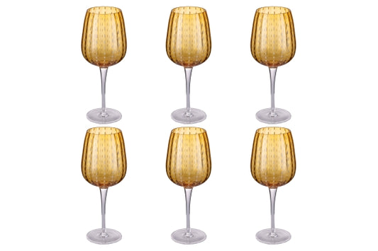 SHIRAZ SET OF 6 GOBLETS 500ML AMBER - 5925111