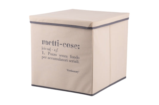 VICTIONARY CUBO CONTENITORE C/COP 33X38X33 CREMA - 5925152