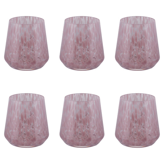 CANDY SET OF 6 PINK WATER GLASSES 410ML - 5925330