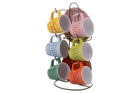 MORE AMOR SET 6 CUPS W/ SAUCER W/STAND - 5925701