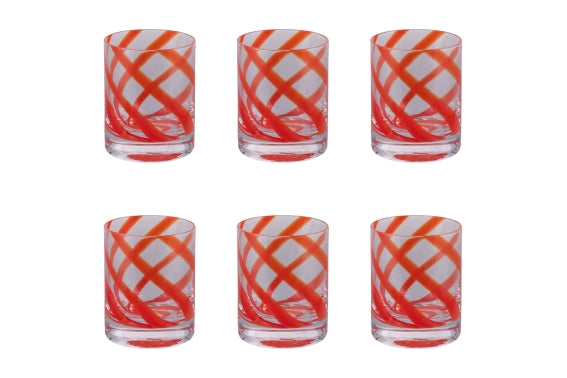 VERTIGO SET OF 6 RED WATER GLASSES 340ML -  5925974