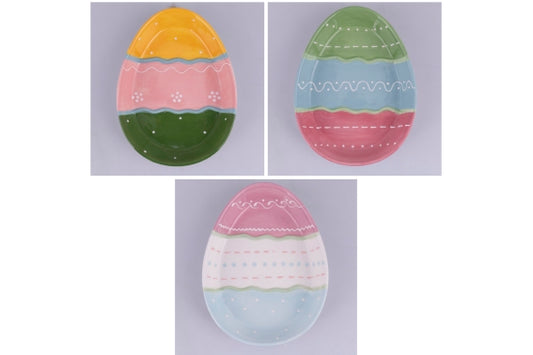 EASTER EGG DECORATIVE PLATE 3 ASS 25.5X19.5X3CM - 5926373