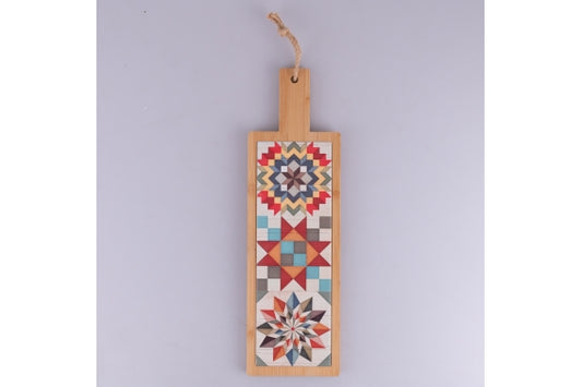GEOMETRIC CUTTING BOARD W/HANDLE 12.5X41.5CM - 5926466