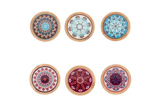 CALA JONDAL TILE D12.8CM CERAM/BAMBOO 6ASS - 5926483