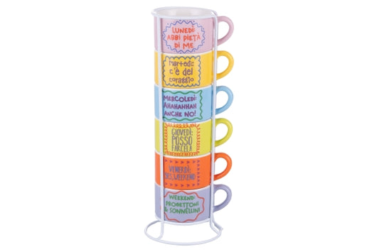 MORE AMOR WEEK SET 6 CUPS 90ML STACK. W/STAND - 5926859