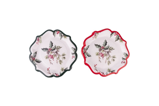 VINTAGE XMAS SET 15 PAPER PLATES 23CM 2ASS - 5927817