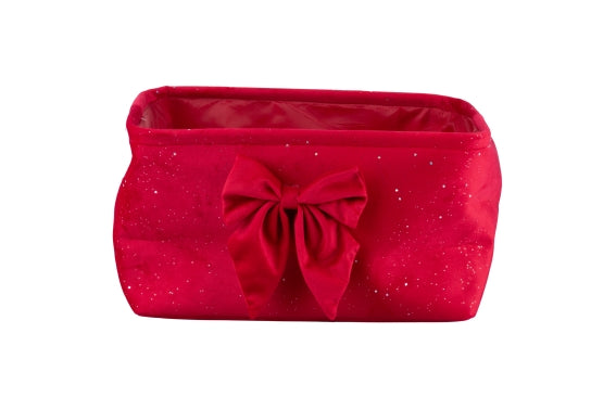BASKET 36X26X20CM W/ RED BOW - 5928676