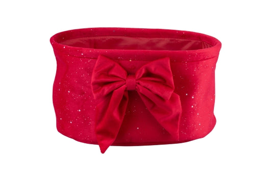 OVAL BASKET 30X20X16CM W/ RED BOW - 5928680