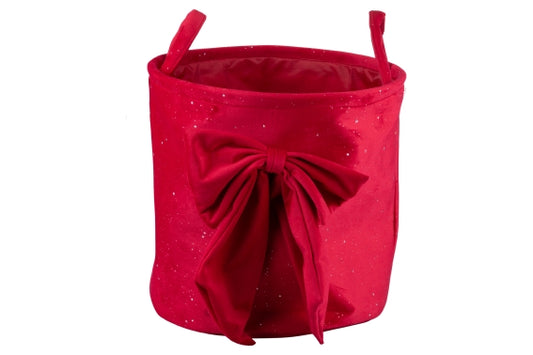 BASKET W/ RED BOW 30X30CM - 5928683