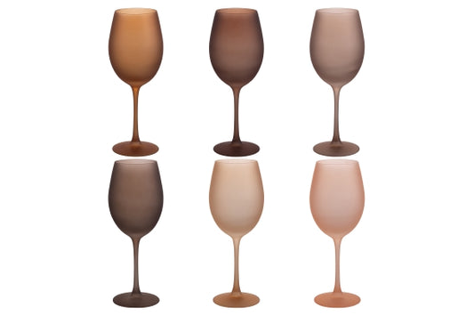 HAPPY HOUR CHOCOLATE SET 6 GOBLETS FROSTED 565ML - 5928685