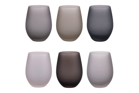 HAPPY HOUR STONES SET 6 GLASSES FROSTED 545ML - 5928693