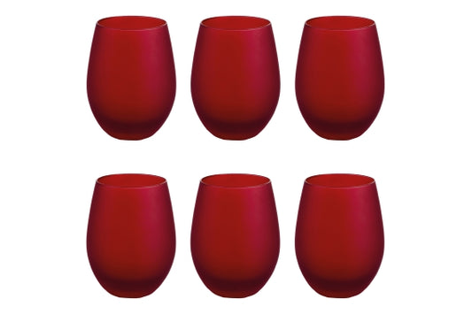 HAPPY HOUR SET 6 RED FROST.545ML WATER GLASSES - 5928699