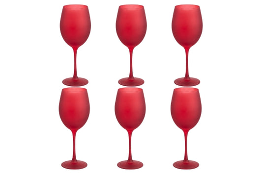 HAPPY HOUR SET 6 RED FROSTED GOBLETS 565ML - 5928700