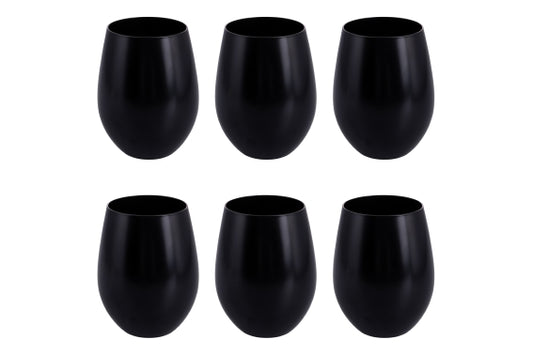 HAPPY HOUR SET 6 BLACK FROST.545ML WATER GLASSES - 5928702