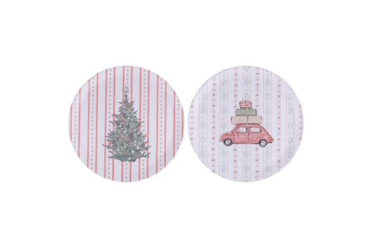 XMAS COTTAGE MELAMINE SERVING PLATE, 36 CM, 2ASS - 5929059