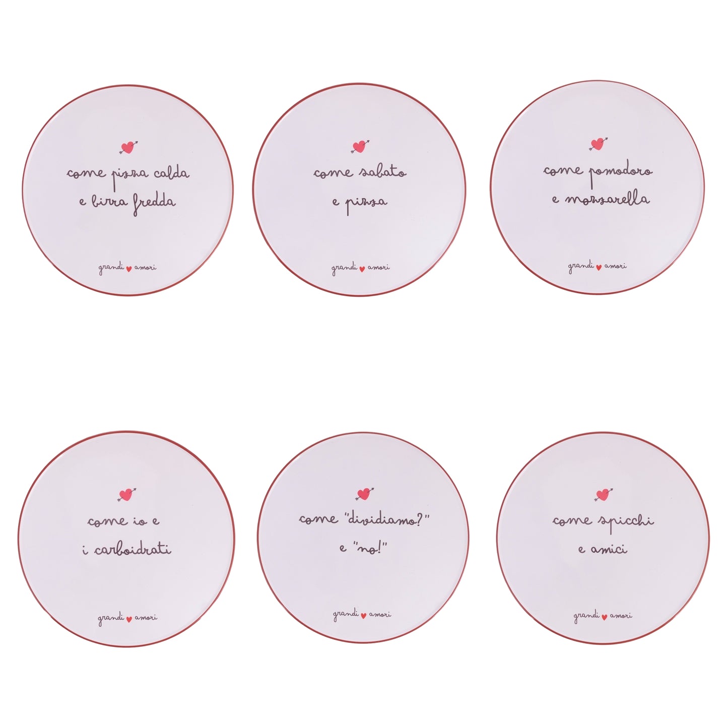 GRANDI AMORI PIZZA PLATE D33.5CM 6 ASS - 5927453