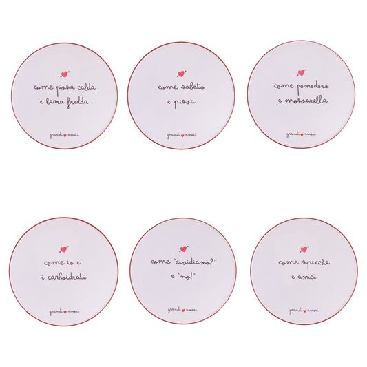 GRANDI AMORI PIZZA PLATE D33.5CM 6 ASS - 5927453