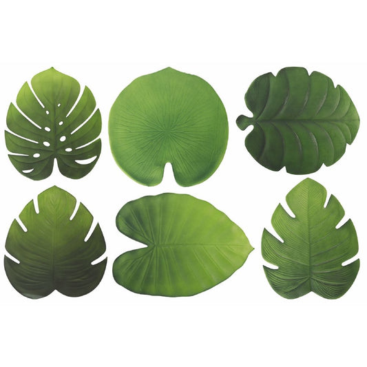 6 placemats Set tropical leaves, Jungle Slim
